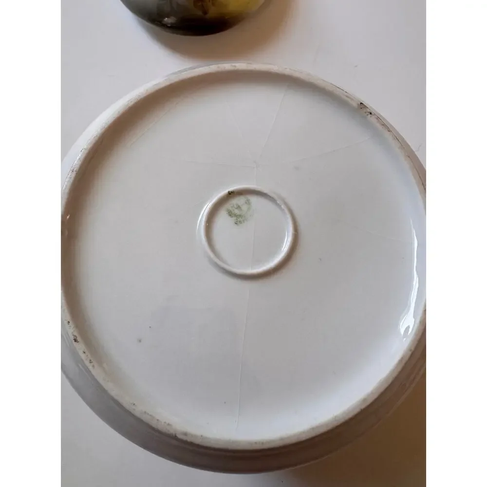 Vtg RS Germany Sugar Bowl Hand Painted 6